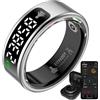 FITPADDY FitRing Pro Anello Smart con Display LED Touch, Vibrazione, Notifiche, Monitoraggio Salute, Pressione, Cardio, Sonno, 100+ Modalità Sportive (XL - Ø 21,6-68 mm)
