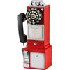Crosley CR56-RE - Telefono pubblico anni '50 con tecnologia a pulsante, rosso