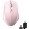 Wowssyo Mouse senza fili, USB 2.4G e mouse Bluetooth Dual Mouse, mouse ergonomico con DPI 800/1200/1600, mouse wireless per laptop, PC, iOS, Android, iPad, Windows - Rosa