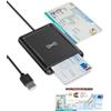 ROCKETEK USB-A Lettore CIE 3.0 NFC Identita Elettronica e Tessera Sanitaria Italiana | Lettore Smart Card Firma Digitale per Contatto e Contactless CIE/CRS/CNS,Lettore Carta d'Identità con PC Windows10 e 11 Linux