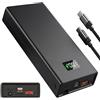 Aedlcal Power Bank 10000mAh con Uscita DC 12V 3A, Batteria Esterna Ricarica Rapida PD QC 74W, USB-C e USB-A, Display LED Digitale, for Notebook, MacBook, Router WiFi, Smartphone, Tablet, Giacca Riscaldata