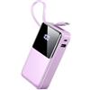 Hosgubo Power Bank 10000mAh, Powerbank 3A Ricarica Rapida USB C Ingressi e Uscite, Potente e Sottile Caricatore Portatile con Cavi Integrati, Caricabatterie Portatile per iPhone Samsung Cellulare Tablet ecc