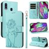 Bravoday Cover per Samsung Galaxy A40, Custodia in PU Pelle Portafoglio Flip Schede con Slot per Carte, Magnetica Antiurto Cover per Galaxy A40, Verde