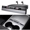 ZKJAYOE Hub USB console centrale per Tesla Model Y 2021-2024 & Model 3 2021-2023, adattatore auto ricarica rapida multiporta con 2 cavi Type-C retrattili da 27W, accessori interni per Tesla Model 3/Y