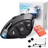 Moman Sistema di comunicazione Bluetooth per caschi da moto, cuffie mono con altoparlanti Hi-Fi e cancellazione del rumore, radio FM, assistente vocale KI, vivavoce, IPX6 impermeabile (singolo