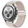 GIOPUEY 22mm Cinturini Magnetica Compatibile con Mibro Watch GS Explorer/Explorer S, Cinturino in Morbido Nylon Intrecciato [Unisex] [Traspirante] - Beige