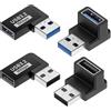 LUIRSAY USB Winkelstecker, 4 Stück USB 90 Grad Adapter, USB Winkelstecker für Datenübertragung Kompatibel mit PC, Laptop, Powerbank und die meisten USB-Geräte