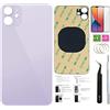 Day-market 12 cover di ricambio in vetro posteriore per iPhone 12 (6,1 pollici) con nastro preinstallato + istruzioni di installazione + strumenti di riparazione + pellicola protettiva (viola)