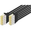 Digitus Cavo LAN Cat 6A - 0,5 m - 10 pezzi - Cavo di rete RJ45 - S/FTP schermato - Compatibile con Cat-6 e Cat-7 - Nero