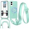 FERLAN Cover con Cordino per Samsung Galaxy S25 Edge Cover Magnetica, Cover in Silicone TPU Morbido Corda Collana Necklace Regolabile Stylish con Catena Ultra Sottile Case, Menta verde