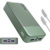 JUOVI Power Bank Portatile da 90W, Power Bank Ricarica Rapida da 20000mAh, Caricatore Portatile con 2 porte USB-C e 2 USB-A, Battery Bank per MacBook, Serie iPhone 17/16/15, Galaxy(Verde)