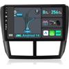 YUNTX [8GB+256GB] Android 14 Autoradio per Subaru Forester/Impreza (2007-2012)-[Incorporato Carplay/Android Auto/DSP/GPS]-9 Pollice IPS 2.5D Touch Screen-CAM+MIC-DAB/AHD Camera/Bluetooth 5.0
