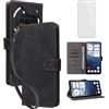 IUQXU Cover per Nothing Phone 3A 5G Libro con Vetro Temperato N | Blocco RFID,Antiurto,Supporto,Custodia in Pelle Portafoglio per Nothing Phone3 A Phone3A