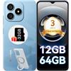Blackview Wave 9C Smartphone Offerta con Cover Girevole a 360°,12GB+64GB/2TB TF Telefoni, 6.56'' HD+ IP54 Telefono Cellulare, 13MP 5000mAh Telefono Cellulare Offerta, 3.5mm/Face ID/3 Anni Garanzia