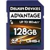 Delkin Devices Advantage - Scheda di memoria SDXC da 128 GB, UHS-I, fino a 100 MB/s in scrittura, lettura 180 MB/s, schede di memoria per fotocamere con C10, U3, V30, 4K UHD, scheda SD full size