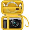 Canboc Custodia da trasporto Panasonic LUMIX DC-TZ99E/ TZ99/ TZ300/ ZS99/ ZS300/ LX10 / ZS80 / ZS100 Punto e scatto fotocamera, tasca in rete con cerniera adatta a cavo USB, batterie, giallo