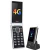 TTfone TT990 - Cellulare a conchiglia 4G con Android 14, Whatsapp, tasti grandi e SOS