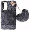 BLOTECH Custodia Compatibile con ZTE Blade A53 Pro Amorevole Cover Peluche Morbido Peloso Ciondolo Love Inverno Soffice Caldo Hairball Protettiva Fluffy Cover Bambine Fatto a ManoCopertura Caso,Nero