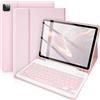 SOPPY Custodia con Tastiera per iPad Air 11 pollici (M3 2025 / M2 2024) e Air 4a/5a Gene e iPad Pro 11 pollici (1a/2a/3a/4a), Cover con Tastiera Staccabile, con Slot per Penna Stilo, Rosa