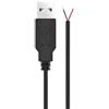 Yjcnelcr Cavo di prolunga di ricarica Cavo di alimentazione 2 Pin Nudo Filo 22AWG USB Maschio USB Open End Cavo Per Ventilatore Luce LED