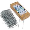 Flandria 100 graffette pacciamatura Acciaio galva Inossidabile, Altezza 17 cm Larghezza 3,5 cm Ø 3 mm - picchetto Fissaggio Pavimento, sardina Tenda, Tela pacciamatura, Fissaggio Tubo