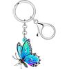 WEVENI Carino Farfalla Portachiavi Acrilico Bug Gioielli Buterrfly Regali per le Donne Ragazze Borsa Portafortuna Charms Auto Portachiavi Accessori (Blu)