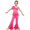 Baisdan Costume Danza del Ventre Ragazze 5-6 anni - Set Principessa Araba con Stile Indiano per Halloween, Carnevale e Feste a Tema, Giallo