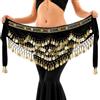Baisdan Cintura di Danza del Ventre da Donna, Gonna per Danza del Ventre con Monete e Costume per Danza del Ventre con Strass Colorati