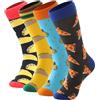 BONANGEL Calzini Lunghe Divertenti Uomo 39-42 43-46 Calze Colorati Calzini Fantasia in Cotone Regalo per Uomo