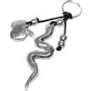Vestopazzo portachiavi con serpente e mela in alluminio 100% ricilato, lavorazione artigianale, altezza 9 cm AL06061