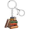 LONYOO Acrilico Portachiavi Libro Accessori Regali Libreschi per gli Amanti dei Libri Donne Lettore Topo di Biblioteca Ragazze Bambini Zaino Portafoglio Charms (Marrone)