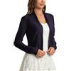 Yukiuiny Donna Cardigan Collo a Scialle Maniche Lunghe Coprispalle Elegante senza Chiusura Bolero per Primavera Estate Autunno-Blu Marino/L