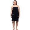 Ulla Popken Bademantel mit Reißverschluss_816506, Accappatoio con Cerniera Donna, NachtBlau, 58-64