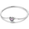 LIGHTDOG 925 Argento Serpente Catena Amore Bracciale Bracciale Adatto per Bracciale Charm Europeo Perline Regali per le donne