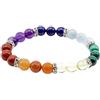 VLNET® | bracciale elastico 7 chakra | pietre naturali : diaspro rosso,avventurina arancione,agata gialla,malachite,acquamarina,lapislazzuli,ametista | tg unica| unisex