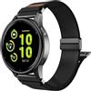 TiMOVO Cinturino in Nylon Compatibile con Garmin Venu 3/2/Vivoactive4 45mm/Forerunner255/255 Music/265, Cinturino in tessuto elasticizzato per Amazfit Bip 6/5 GTR4, Nero&Arancione