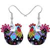 YAYAKO Acrilico Gallina Pollo Orecchini Animali Della Fattoria Gioielli di Moda Anime Pollo Dangle Orecchini per Donna Ragazza Regali (Multicolor 025)