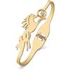 YAYAKO Bracciali in Acciaio Inox Unicorno Bangle Oro 18K Regali Cavallo per Ragazza Donna Charms Bracciali Cavallo in Esecuzione (Cavallo Oro Placcato)