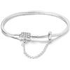 LIGHTDOG 925 Bracciale d'argento a catena di serpente Adatto per il braccialetto di fascino europeo Perline Bracciale d'argento Donna Regalo per i parenti