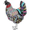 WEVENI Spilla a forma di gallina, in lega smaltata, con strass, per donne e ragazze, accessorio regalo, Zinco,