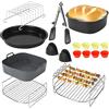CAIXINYI Accesorios Freidora de Aire, 20 piezas Accesorios Freidora Sin Aceite para Airfryer Philips 7,3L/7,2L, Ninja 5,8L/6,2L, COSORI 5.5L 4.7L, Cecotec 5,5L/6L, Molde Silicona Freidora de Aire