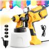 Unichefry Spruzzatore per vernice, 850 W HVLP ad alta potenza, pistola elettrica a spruzzo con capacità di 1400 ml, 4 ugelli e 3 modalità - Facile da pulire per pareti, mobili, recinzioni, capannoni e progetti