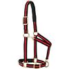 Weaver Equine Weaver Leather Capezza Imbottita Regolabile per Mento e Gola a Scatto, 2,5 cm Medio per Cavalli o Anni, a Righe Rosse
