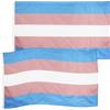 Hillylolly Bandiera Arcobaleno Lgbt Colori Brillanti, 90x150cm Gay Pride Bandiera, Rainbow Flag con 2 Occhielli, Progress Pride Flag per Giardino, Decorazione Stanza (Transessuale)
