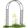 Generic Arco per Rampicanti Arco Giardino per Glicine con Base, Arco per Piante Rampicanti Pergola in Acciaio Sostegno 140cm 180cm 200cm 220cm 240cm 280cm 310cm 350cm(Black,220cmx250cmx40cm)