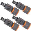 Quorumsg 4 Pezzi Raccordo Valvola di Regolazione, Materiale ABS Valvole Regolazione Tubo Giardino, Durevole Raccordo Tubo Acqua Giardino, Connettore con Valvola di Controllo per Giardinaggio