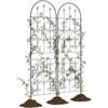 Outsunny Set di 2 supporti per piante rampicanti, traliccio da giardino con motivi di voluta, per verdure, viti, fiori, in metallo, 50 x 180 cm, nero