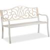 Relaxdays Panca da Giardino per 2 Persone, Stile Antico, Balcone Acciaio e Ghisa, 90x127,5x63 cm, Bianco-Bronzo