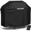 Velway Copertura Barbecue da Esterno, Telo Copri Barbecue Impermeabile, Copri BBQ, Anti Polvere Neve Pioggia Feci di Uccelli Sole,147x61x117cm,Nero