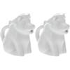 Zerodeko Zuccheriera e Lattiera in Ceramica Bianca a Forma di Mucca, Set 2 Pezzi Manico Leggero, per Sala da Pranzo e Ristorante
